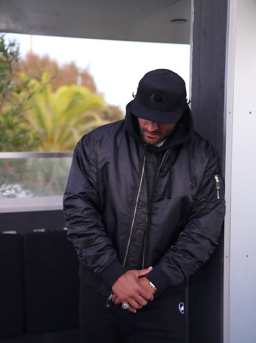 Men's Bomber Jacket With Gold Logo