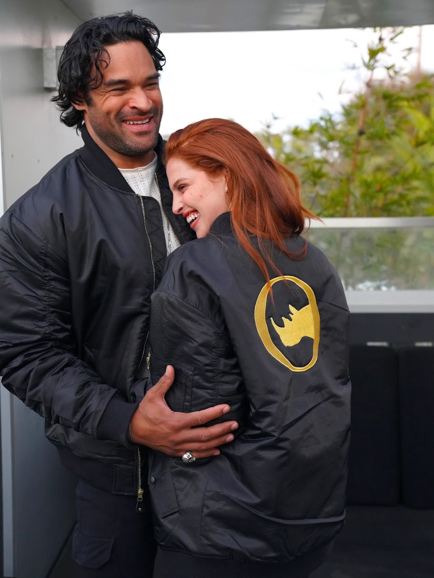Men's Bomber Jacket With Gold Logo