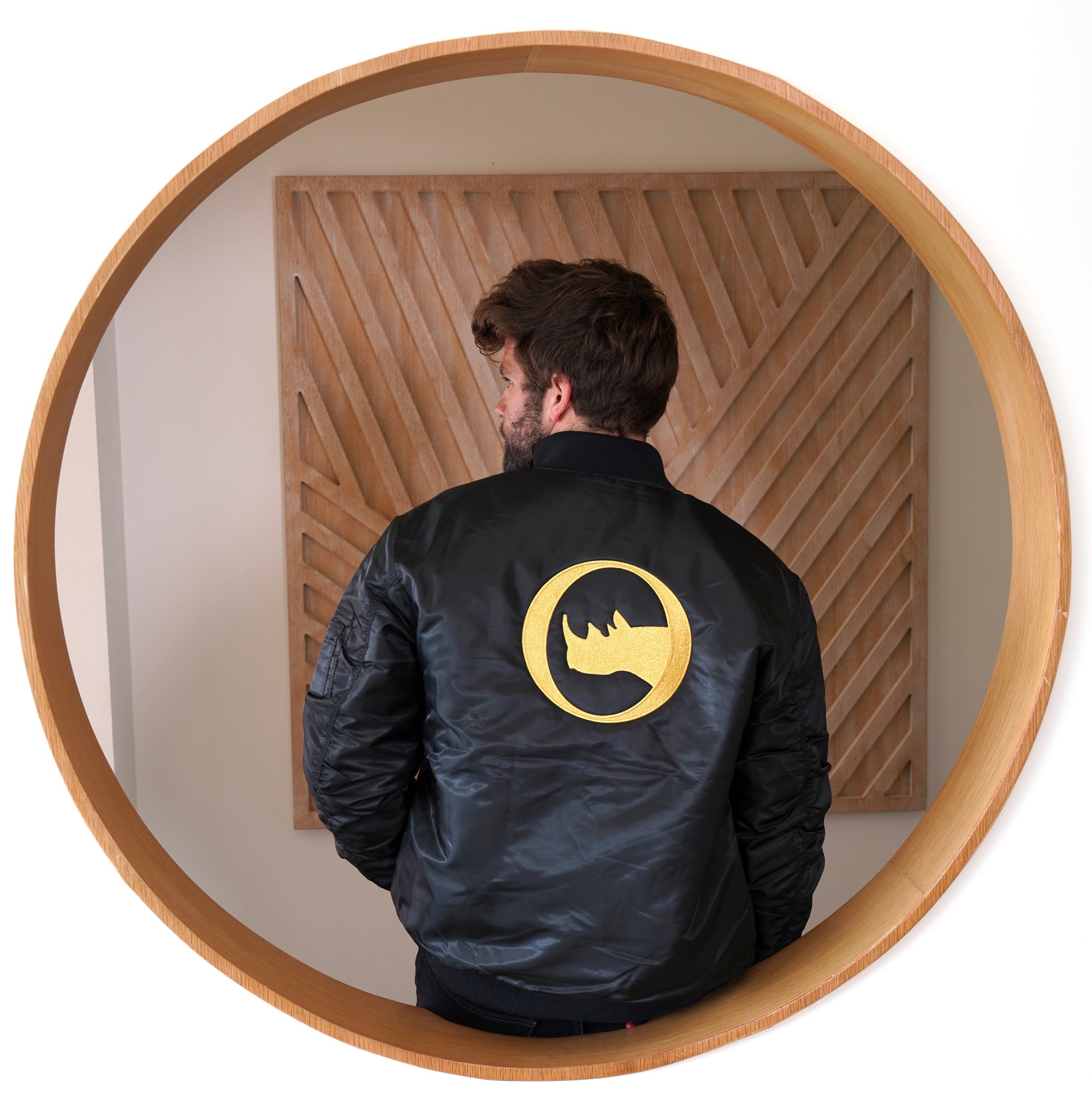 Men's Bomber Jacket With Gold Logo