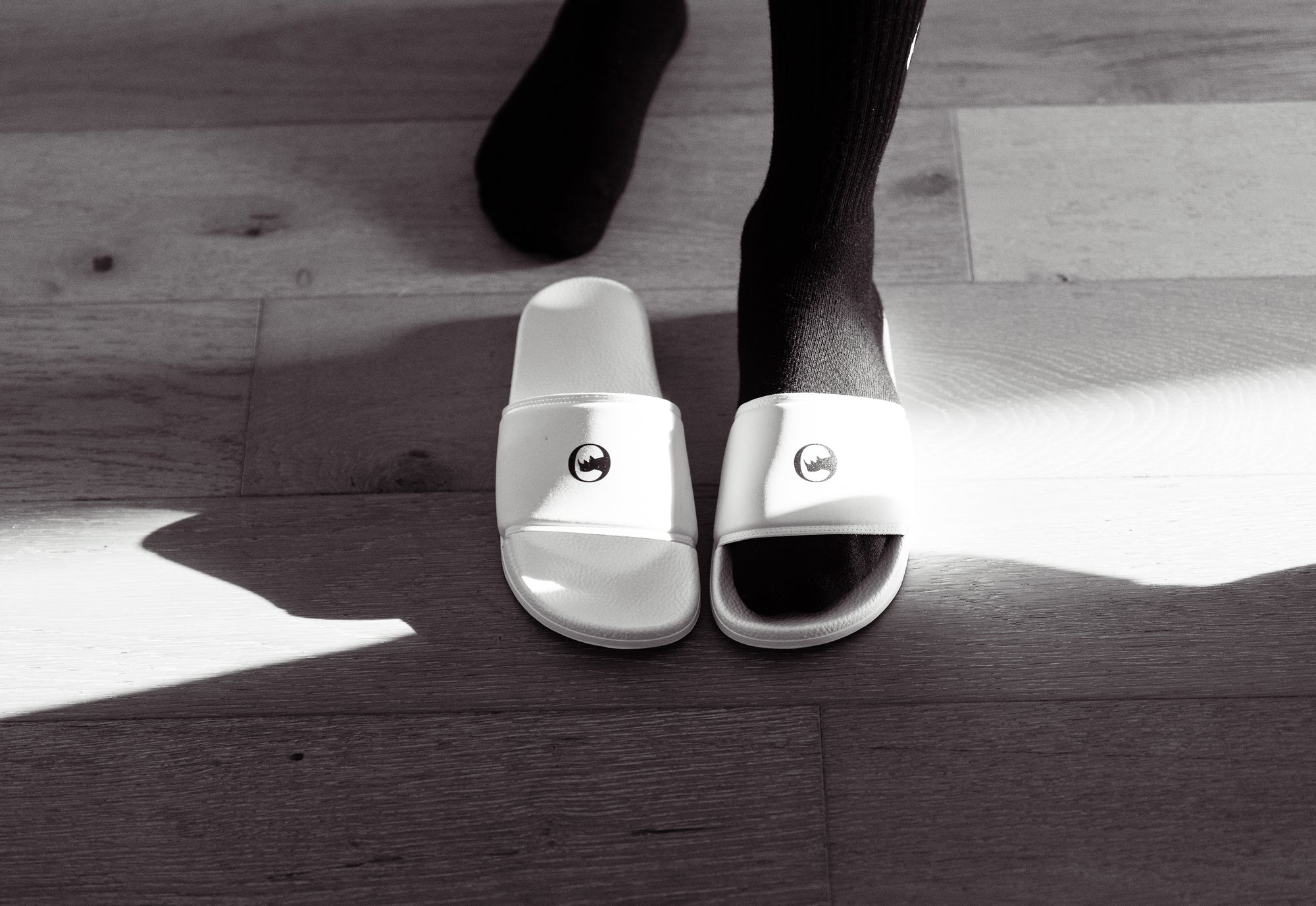 Men's White Slides